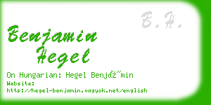benjamin hegel business card